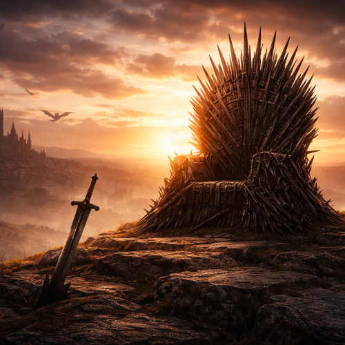 game of thrones ending reflection symbolic throne at sunset